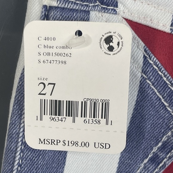 Free People Firecracker Flare Striped Jeans Womens 27 Red White Blue USA Hippie - Picture 10 of 13